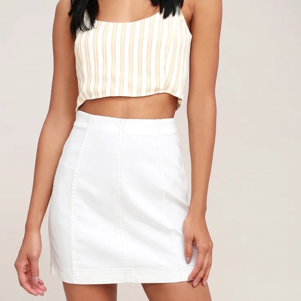 Free People White Mini Skirt